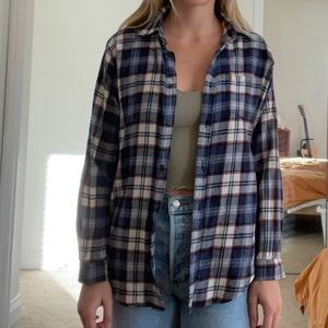 Brandy Melville blue plaid shirt